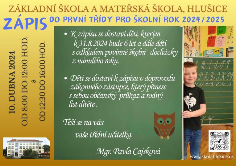 Plakát zápis ZŠ